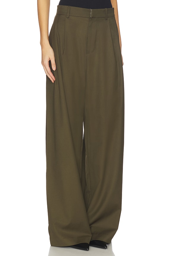 view 2 of 6 JAMBES LARGES MOA LOW WAIST WIDE LEG in Dark Green