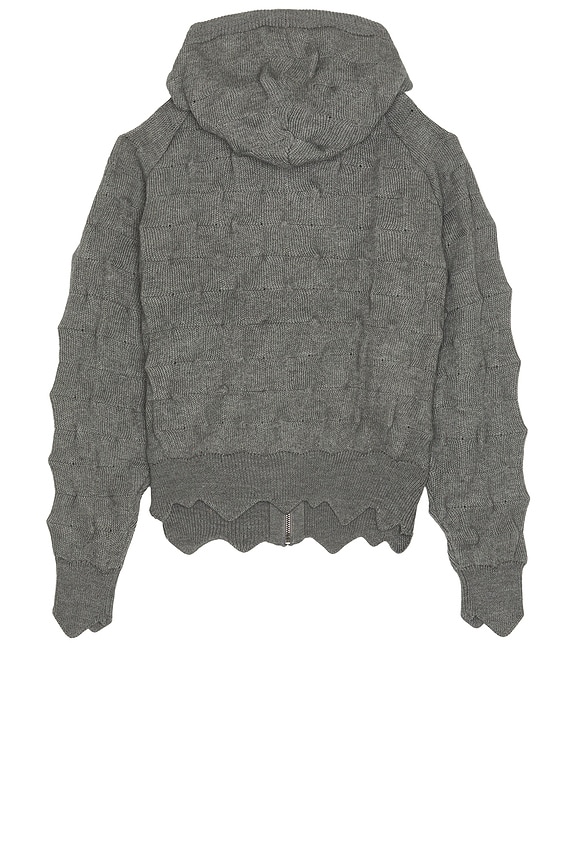 view 2 of 4 Spiked Zip Up Hoodie in Grey