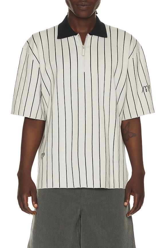 view 1 of 5 Knit Polo in Grey