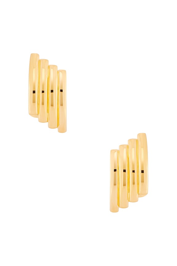 view 2 of 2 Line Dance Earrings in Brass & 14k Gold Vermeil