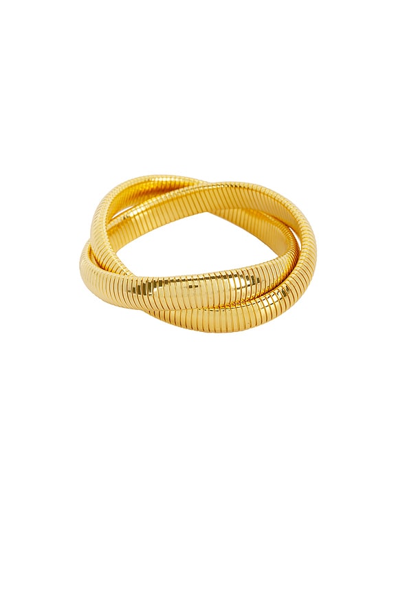 view 2 of 2 Crossover Cobra Bracelet in Brass & 14k Gold Vermeil