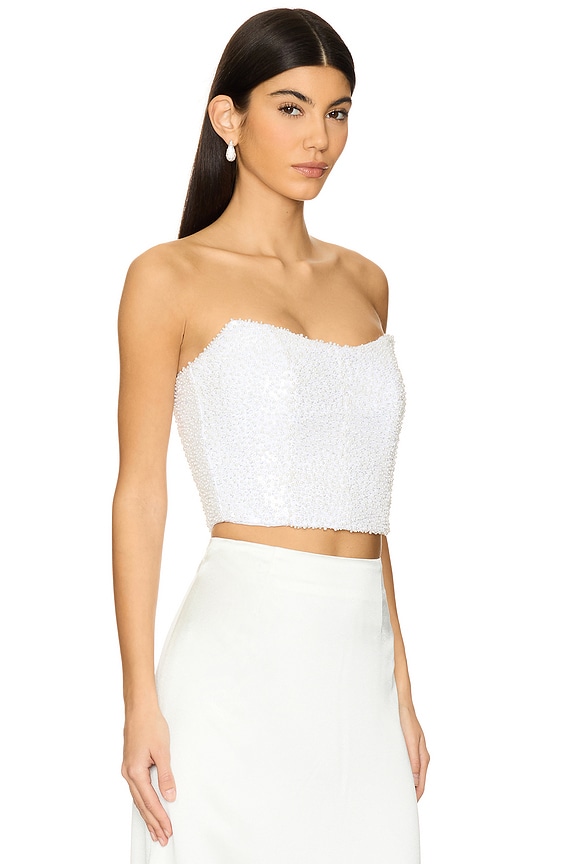 view 2 of 5 Emily Pearl Top in White
