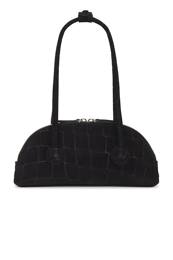 view 2 of 4 Bessette Shoulder Bag in Black Croc Effect Suede