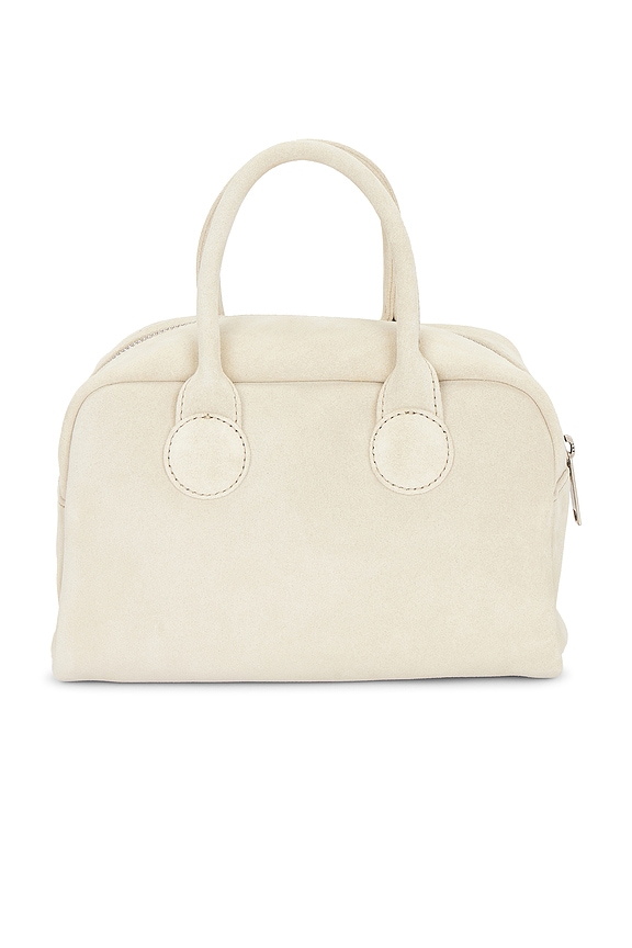 view 2 of 4 Soft Bowling Top Handle Bag in Soy Milk Suede