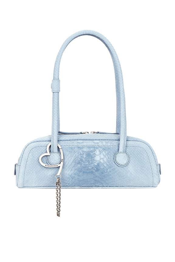 view 1 of 4 SAC À BANDOULIÈRE MINI SOFT BOSTON EW in Blue Python Effect