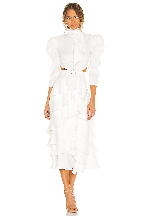 view 1 of 4 Primrose High Neck Dress in White
