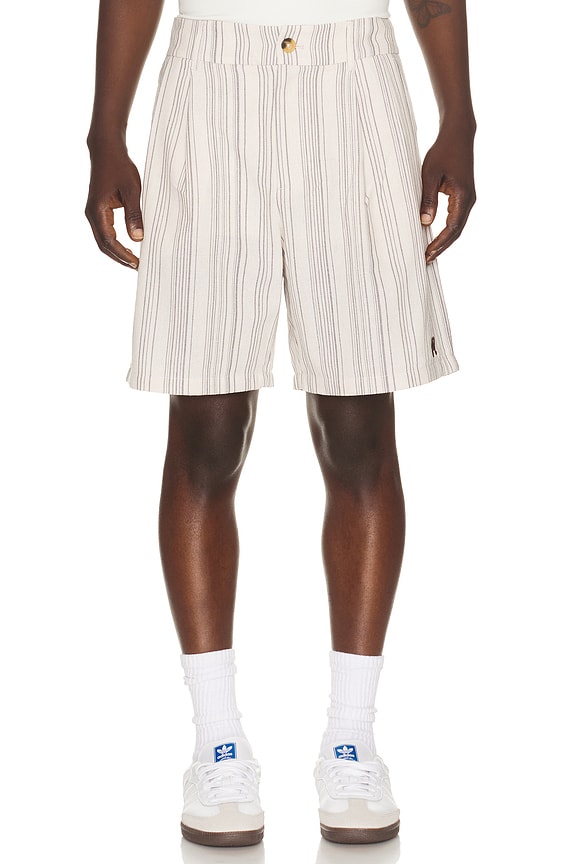 view 1 of 5 Arena Short in Cream Stripe