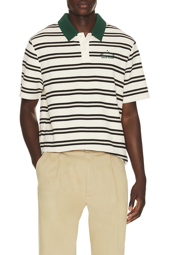 view 1 of 5 x Golf & Bass Club Fairway Bass Club Polo in Ivory Stripe