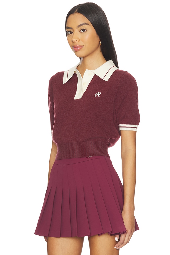 view 2 of 5 Mikayla Knit Polo in Red Mahogany