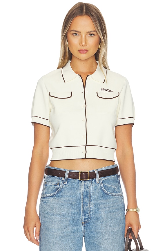 view 1 of 5 Jacqueline Polo Top in Cream