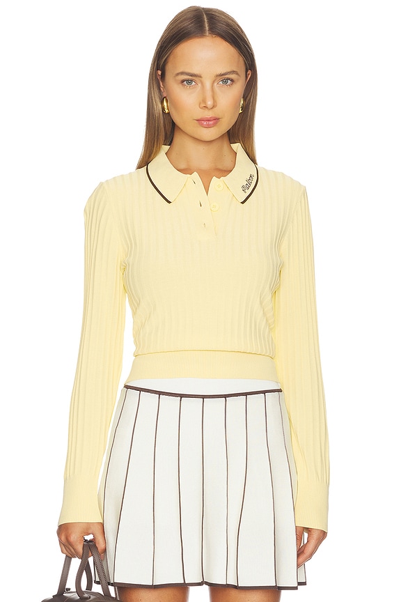 view 1 of 5 Selma Polo Top in Light Yellow