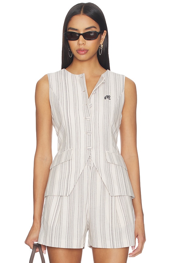 view 1 of 5 Keily Vest Top in Cream Stripe