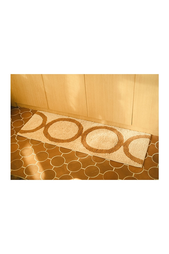 view 2 of 3 Palomino Bath Mat Runner in Beige & Dark Camel