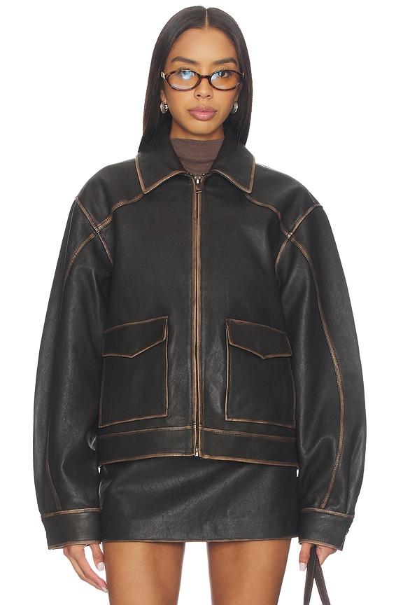 view 2 of 5 Pint Leather Jacket in Umber