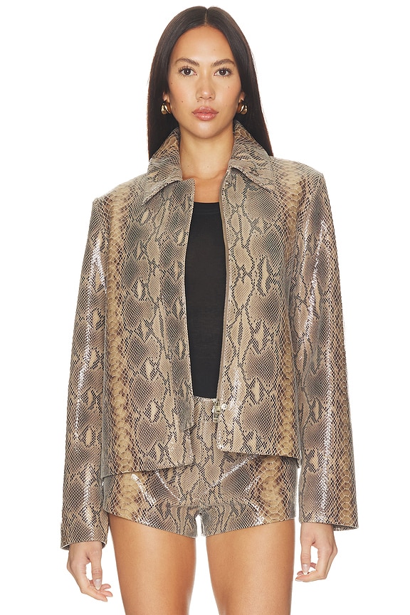 view 2 of 5 Blouson Leather Jacket in Snake