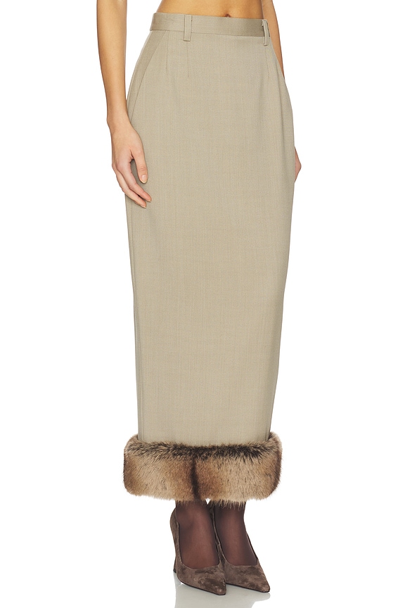 view 2 of 6 Faux Fur Trimmed Rosie Skirt in Dune