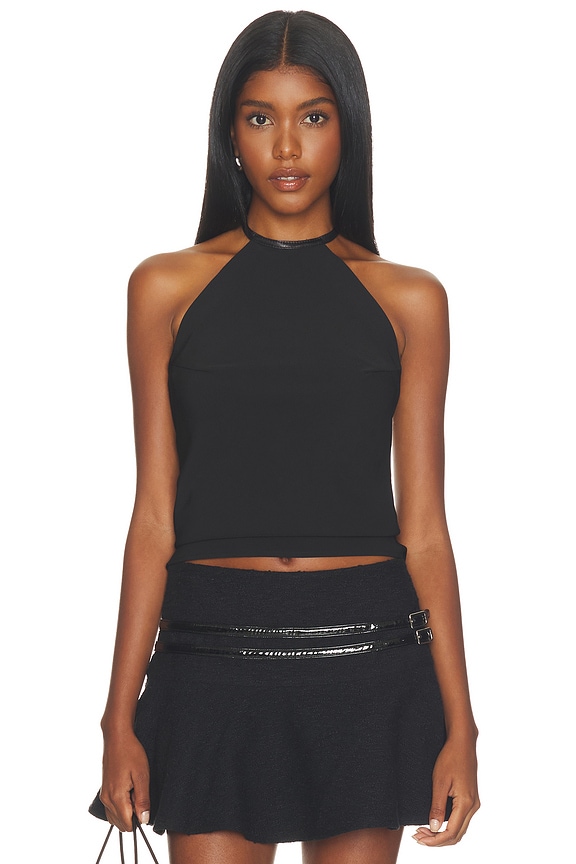 view 2 of 4 Triple Belt Halter Top in Black