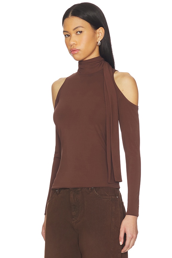 view 2 of 4 Jean Scarf Top in Chocolate