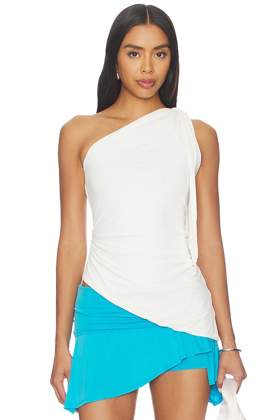 view 1 of 5 One-shoulder Tie Top in Vanilla