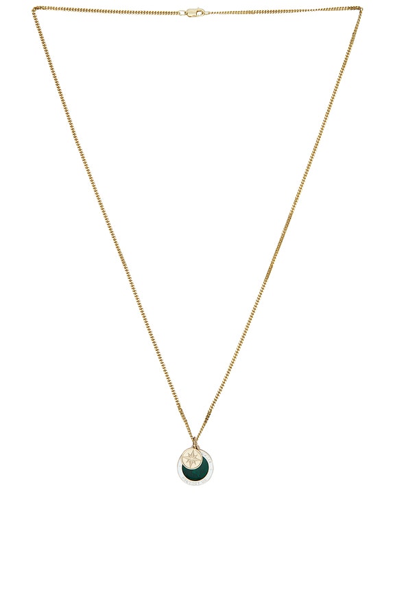 view 1 of 3 Saint Christopher Surf Necklace in Emerald Green & White