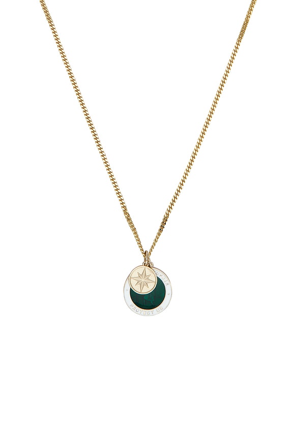 view 2 of 3 Saint Christopher Surf Necklace in Emerald Green & White