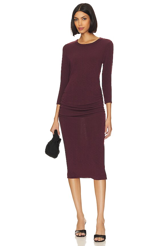 view 2 of 4 ROBE MI-LONGUE CHRISTY in Plum