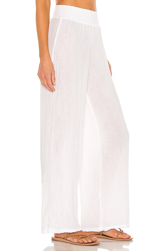 view 2 of 4 Smocked Wide Leg Pant in White