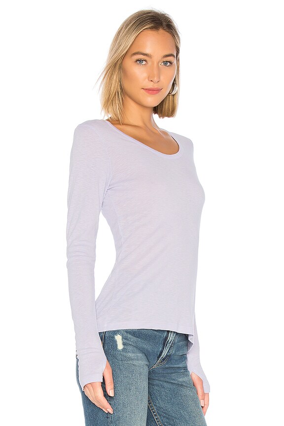 view 2 of 4 ФУТБОЛКА LONG SLEEVE SCOOP NECK in Pale Lilac