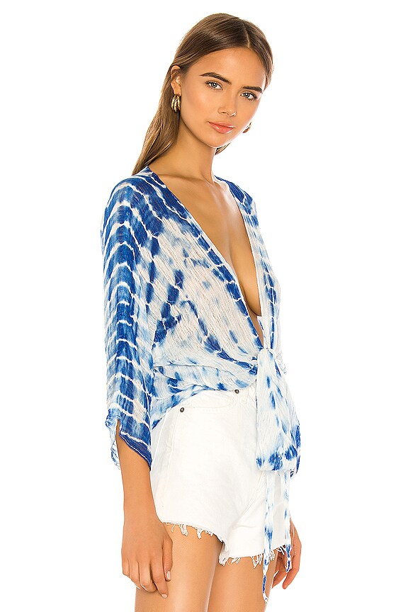 view 2 of 4 TOP DE PLAGE DRAPÉ DAISY in Blue Multi