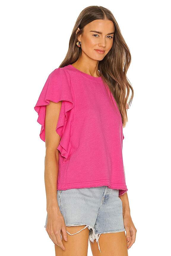 view 2 of 4 Ariana Flutter Sleeve Pullover in Magenta