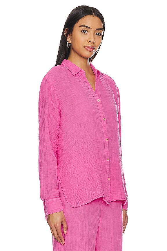 view 2 of 4 LEO 버튼다운 셔츠 in Flamingo