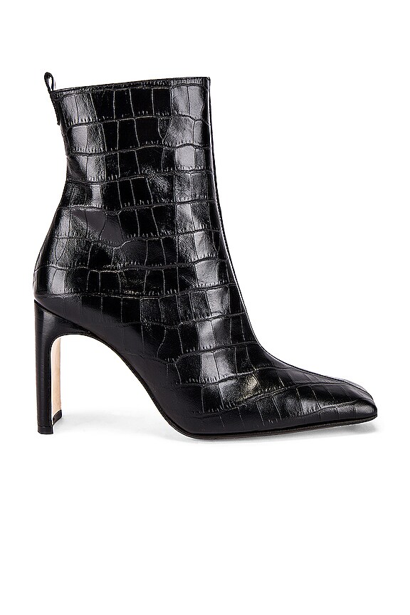 Miista Marcelle Bootie in Black Croc | REVOLVE