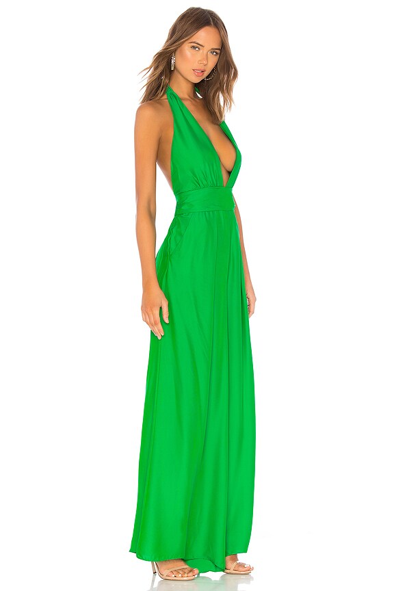 view 2 of 3 Silk Halter Jumpsuit in Grass