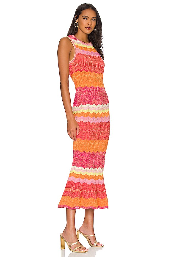 view 2 of 4 Zig Zag Stitch Dress in Pink Multi