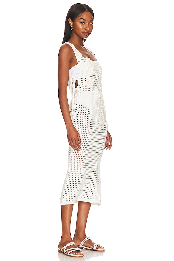 view 2 of 3 CABANA SEASHELL CROCHET ミディ丈ドレス in Ecru