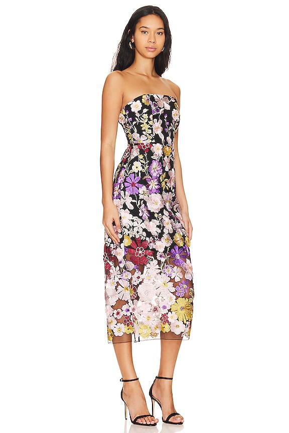 view 2 of 4 ROBE MI-LONGUE FLORAL EMBROIDERY in Multi