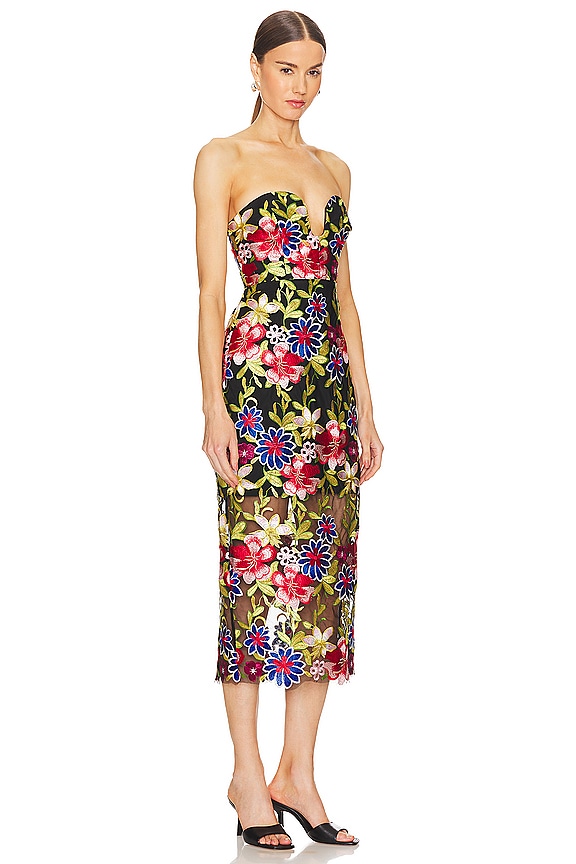 view 2 of 4 Artem Spanish Garden Embroidery Dress in Red Multi