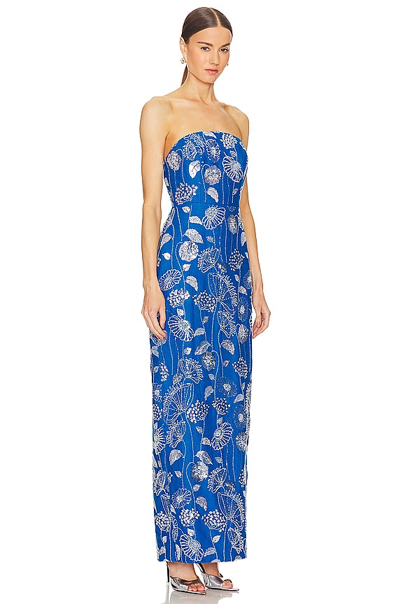 view 2 of 4 ROBE MAXI ORION in Blue & White