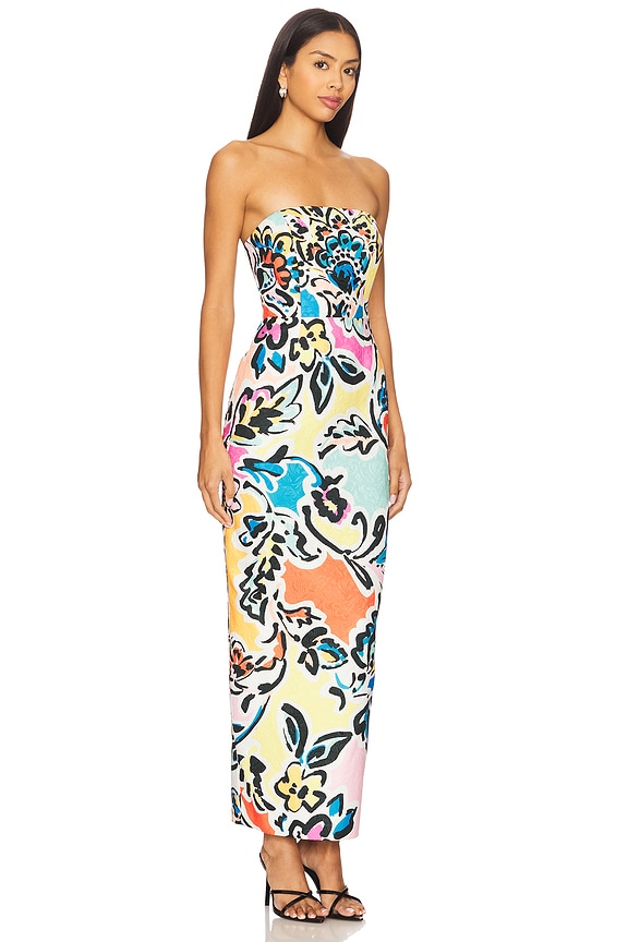 view 2 of 3 Orion Rainbow Oasis Jacquard Dress in Black Multi