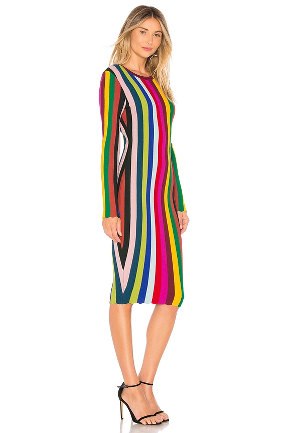 view 2 of 3 VESTIDO CHEVRON VERTICAL STRIPE in Rainbow Multi