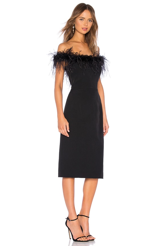 view 2 of 3 Feather Bodice Dress in Black