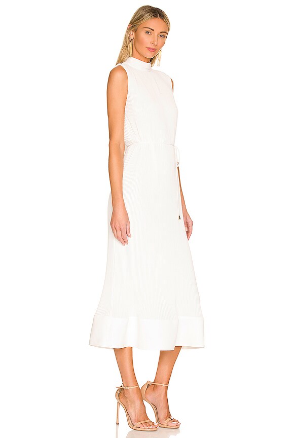 view 2 of 3 Melina Solid Pleat Dress in White