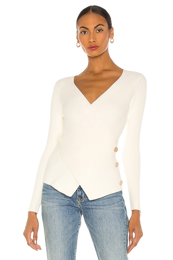 view 1 of 5 Crossfront Sweater in Ecru