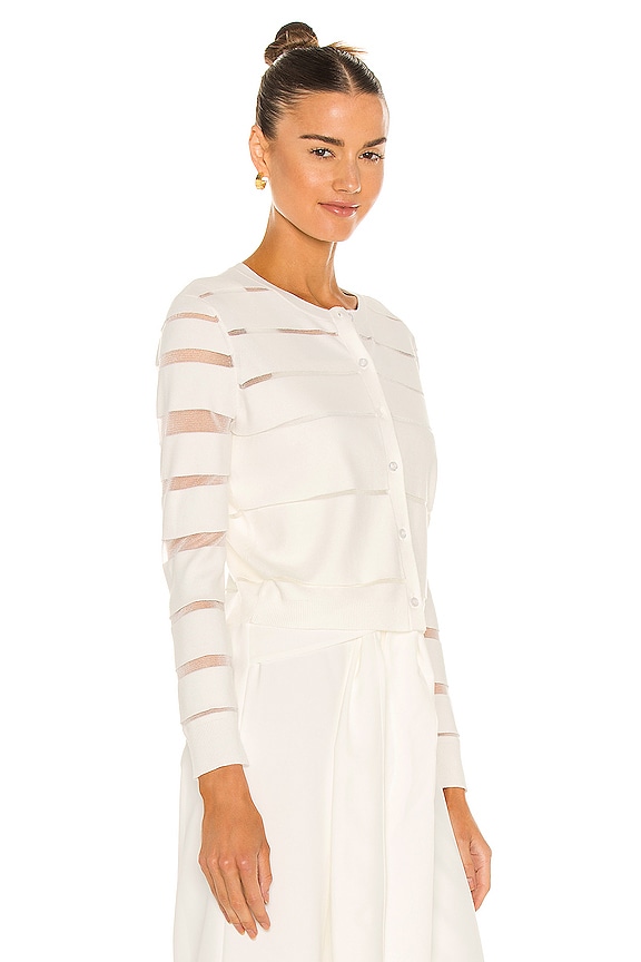 view 2 of 4 Sheer Stripe Cardigan in White