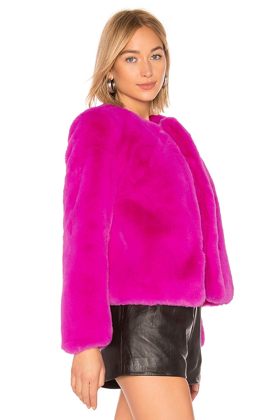 view 2 of 4 Faux Fur Jacket in Fuchsia