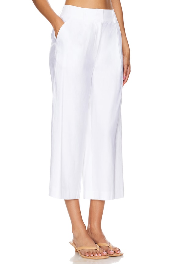 view 2 of 4 Solid Linen Pant in White