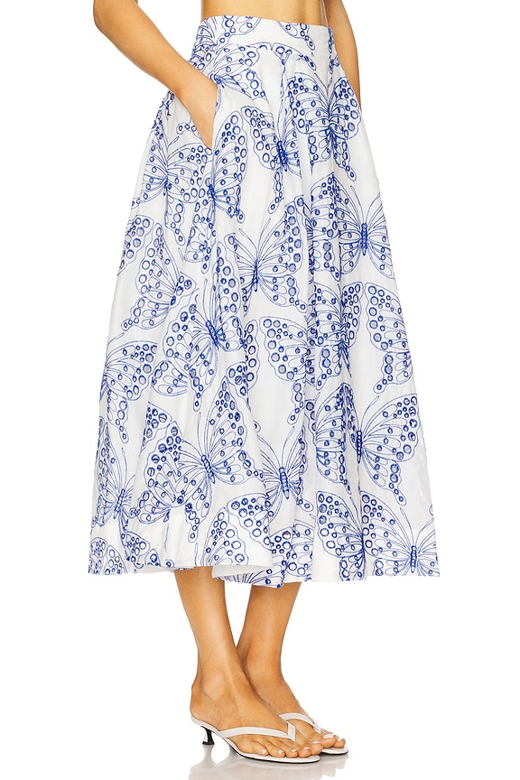 view 2 of 6 FALDA MIDI SKIRT in White & Blue