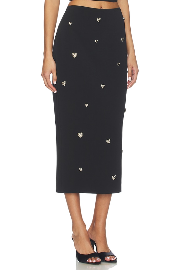 view 2 of 6 Heart Applique Maxi Skirt in Black