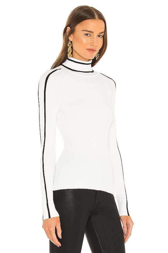 view 2 of 4 Racer Stripe Top in Ecru & Black in Ivory & Black