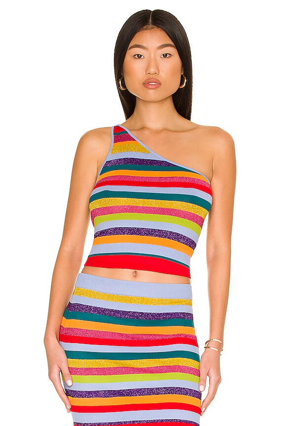 MILLY One Shoulder Top in Multi | REVOLVE
